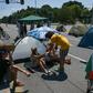 At the crossroads: Protesters set up camp in downtown Sofia
