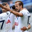 Harry Kane (R) scored in Tottenham's win against Leicester