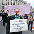 British gay rights activist Peter Tatchell jonied other veteran campaigners to mark the 50th anniversary of the founding of the London Gay Liberation Front
