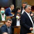 Hungarian Prime Minister Viktor Orban (centre) has said that ruling by decree allowed him to respond quickly and effectively during the virus emergency