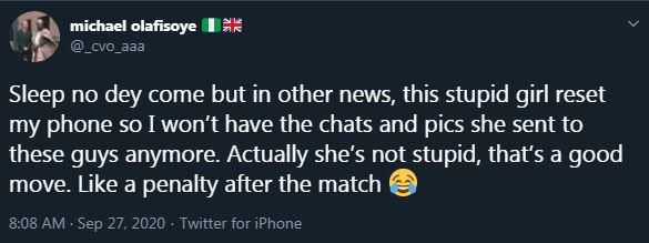 Michael Olafisoye narrates his experience with his wife [Twitter/CvvAaa]