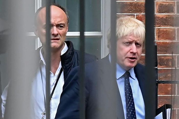 Boris Johnson's top adviser Dominic Cummings (left) is under fire for breaking lockdown rules