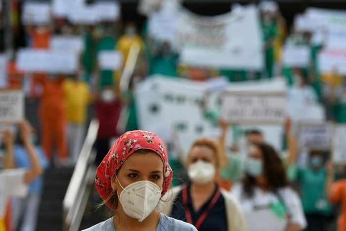 Caregivers say they are exhausted and complain both about staff shortages and a lack of protective equipment to deal with the coronavirus outbreak