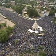 Tens of thousands converged on Independence square in Bamako