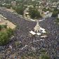 Tens of thousands converged on Independence square in Bamako