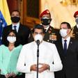 Since 2017, the government of President Nicolas Maduro (C, pictured March 2020) has announced its oil prices in yuan rather than dollars in protest over US sanctions