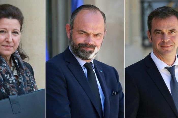 L-R: Agnes Buzyn, Edouard Philippe and Olivier Veran are under investigation for their handling of the coronavirus crisis