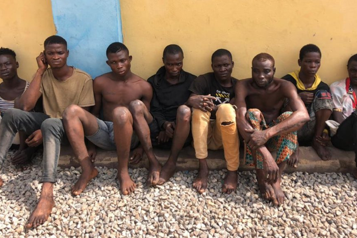 Some of the robbers arrested in Ogun state. (Ogun state govt)