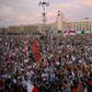 Thousands rallied in central Minsk waving the red-and-white flags of the opposition and calling on Lukashenko to step down