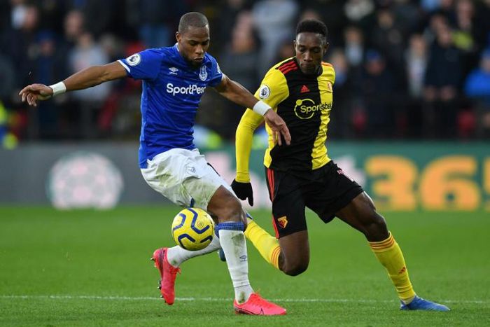 Sidibe (L) has played 21 Premier League games for Everton