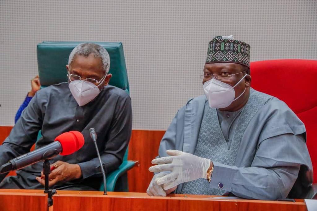 President of the Senate, Ahmaad Lawan and Speaker of the House of Representatives, Femi Gbajabiamila. [Twitter/@SPNigeria]