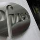 The Pfizer company logo is seen in front of Pfizer's headquarters in New York