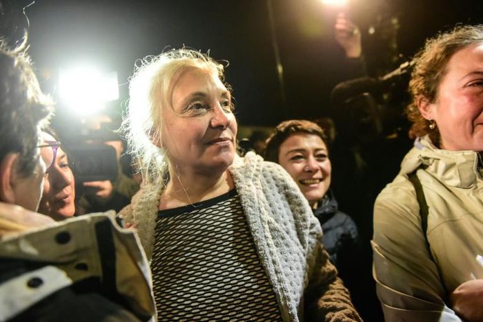 Idil Eser, pictured in October 2017 when she was Amnesty International Turkey's director, was sentenced to 25 months for "helping a terrorist organisation"