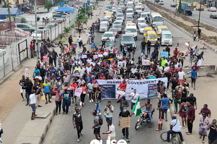 #EndSARS protesters in Surulere, Lagos