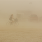 On the first day of the event, a windstorm swept the playa.