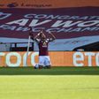 Egyptian David Trezeguet (C) celebrates his second goal for Aston Villa in a 2-0 win over Crystal Palace