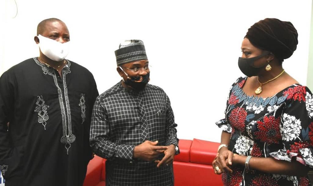 President, National Association of Nigerian Traders (NANTS), Dr Ken Ukaoha with some other members of the Association paid a thank you visit to the Chairman of Nigerians In Diaspora Commission (DiDCOM), Abike Dabiri-Erewa, as over 600 shops owned by Ni...