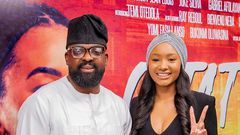Temi Otedola and Kunle Afolayan at the premiere of 'Citation' movie [Instagram/@temiotedola]