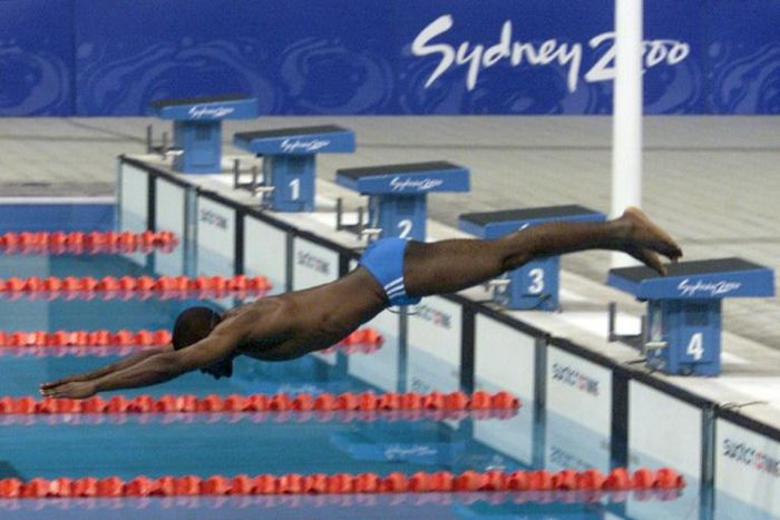 Eric Moussambani swum his Olympic 100m heat alone in front of a crowd of 17,000