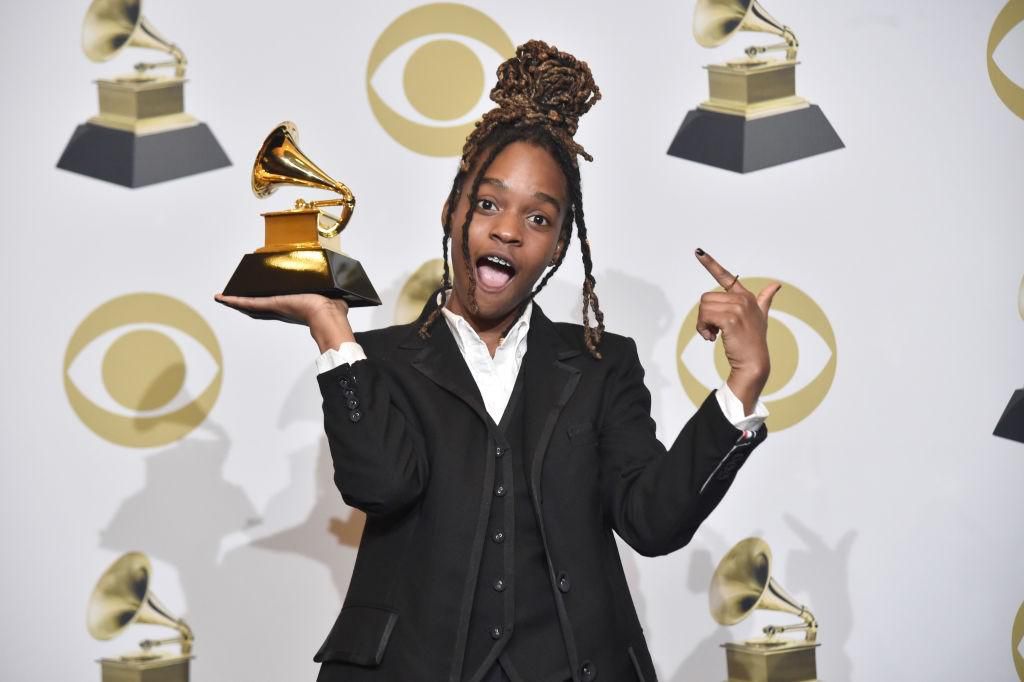 Koffee with her 2020 Grammy for Best Reggae Album. (Vibe)