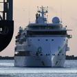 The COVID-19 coronavirus-stricken Australian liner Greg Mortimer in Montevideo's port