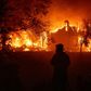 A home burns in Vacaville, California, as the fast-moving fires in the Golden State have prompted widespread evacuations