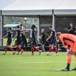 Chicago Fire's players celebrate Mauricio Pineda's winner in a 2-1 victory over Seattle Sounders at the MLS is Back tournament