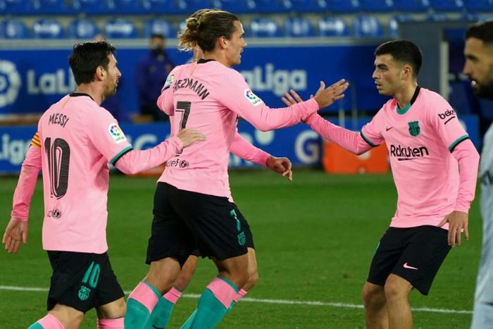 Antoine Griezmann scored Barcelona's equaliser against Alaves in La Liga on Saturday.