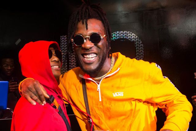 Burna Boy and Wizkid at his “Outside” album listening party in London.