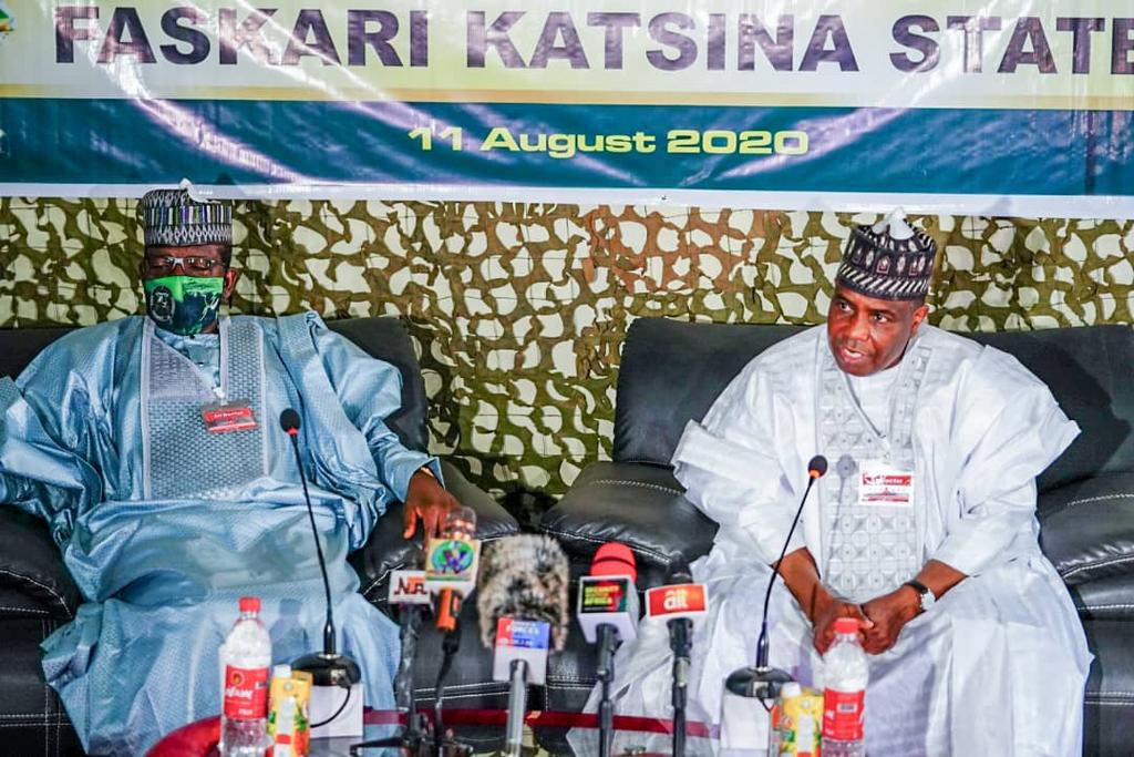 Governor Bello Matawalle of Zamfara state and his Sokoto counterpart, AMinu Tambuwal. [Twitter/@Bellomatawalle1]