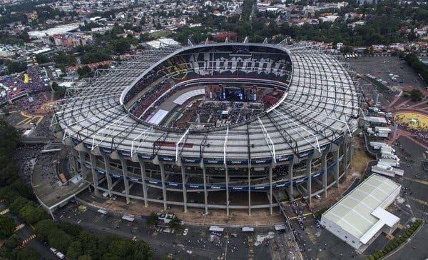 Azteca stadium in Mexico City. [nytimes]