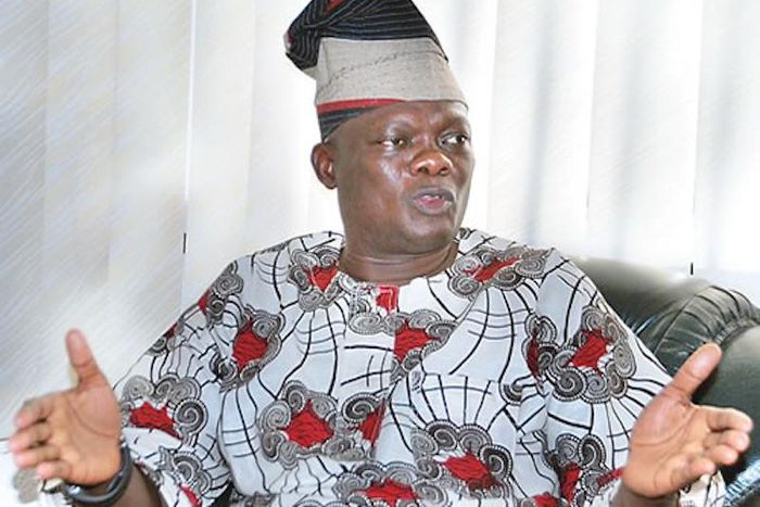 Angery youths storm Teslim Folarin's residence on Saturday, October 24, 2020. (Thisday)