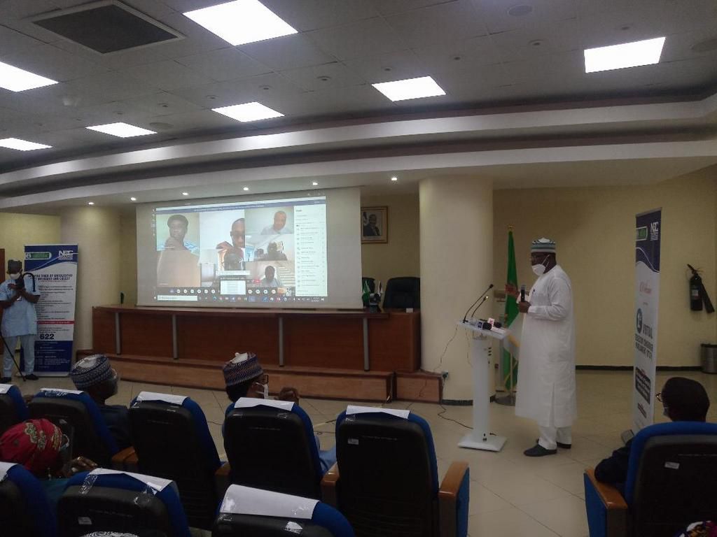 NCC boss, Umar Garba Danbatta delivers opening speech at the 1st virtual Telecom's Consumer Parliament (TCP). [Twitter/@NgComCommission]
