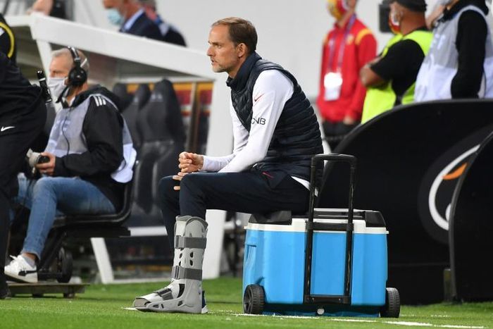 Injured PSG coach Thomas Tuchel said he was 'realistic' after his team lost at Lens