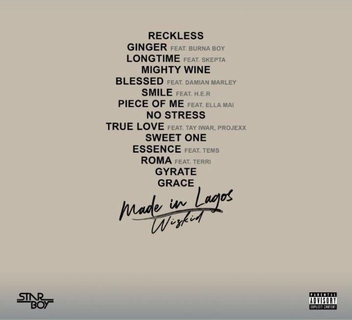 Wizkid to feature Burna Boy, Tems, Terri, Ella Mai, Skepta and more on 'Made In Lagos. (StarboyRCA)