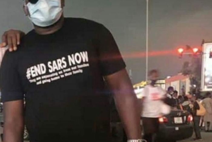 Anthony Unuode was stabbed to death by thugs during an #EndSARS protest in Abuja [Twitter/@sa_hanny]