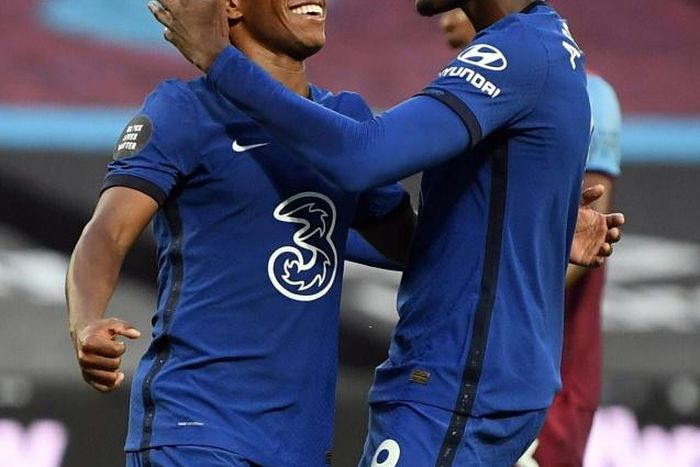 Willian (left) scored twice for Chelsea
