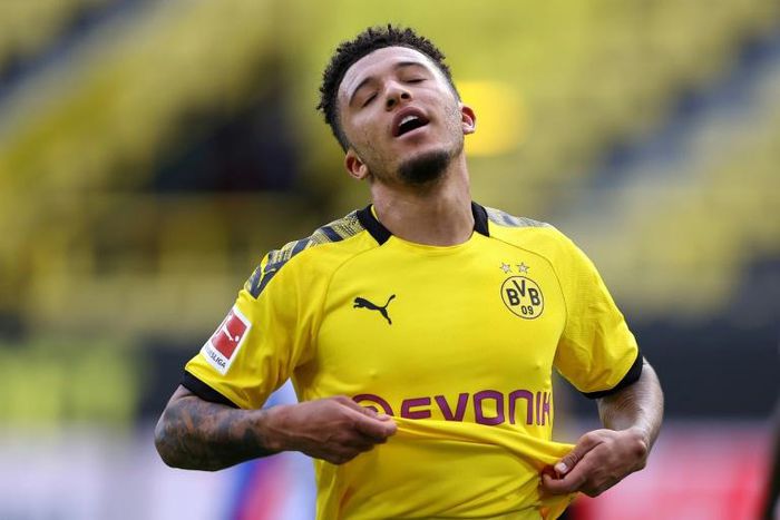 Hair and now: Jadon Sancho in action for Dortmund against Hertha Berlin on Saturday