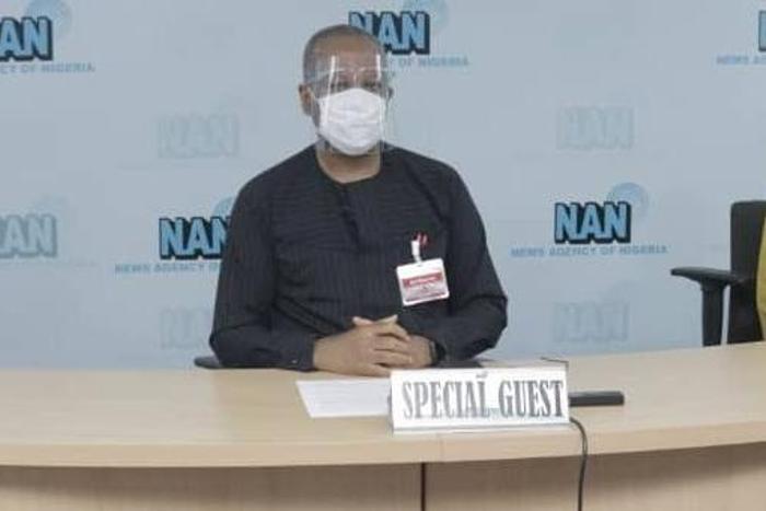 Minister of Foreign Affairs, Geoffrey Onyeama, during his visit to NAN headquarters in Abuja. [Twitter/@GeoffreyOnyeama]