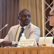 Akon said he told architect Hussein Bakri -- pictured to his left at the press conference -- "I need a building that looks like a statue that you can take home... like real African sculptures that they make in the villages"