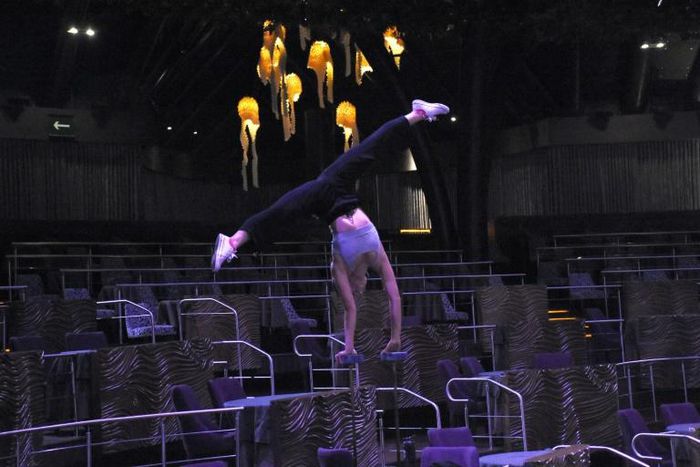 A Cirque du Soleil performer rehearses as part of the 'Joya' show in Mexico that relaunched the circus following three months of lockdown