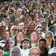 Still life: Cardboard cutouts of fans at the Borussia Moenchengladbach v Bayer Leverkusen game