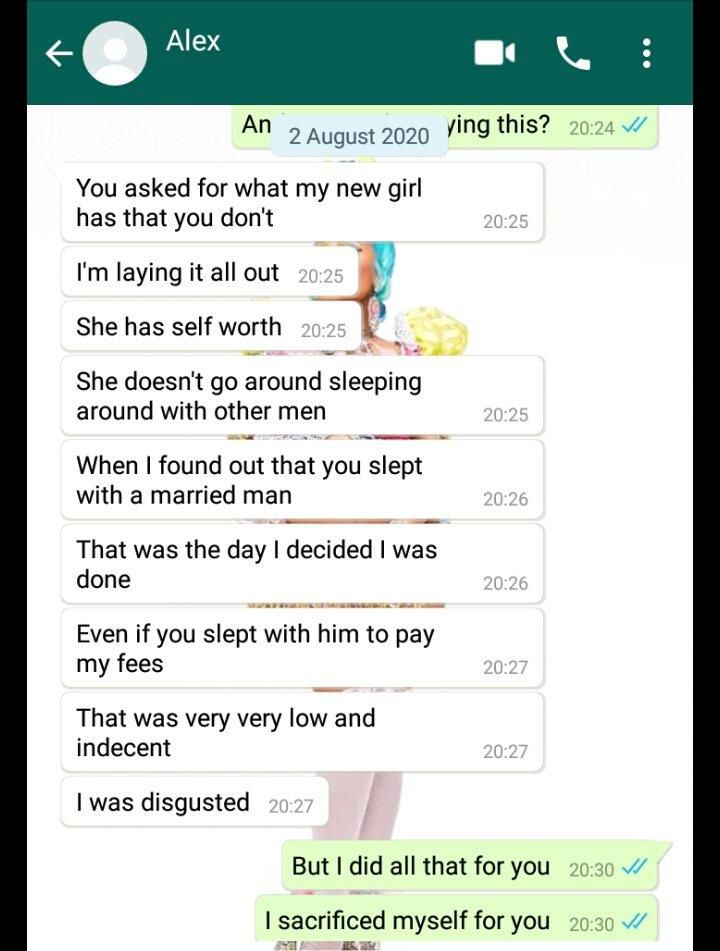 Man breaks up with girlfriend for sleeping with married man to pay his school fees