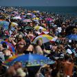 With Britain set for a mini-heatwave beachgoers enjoyed post-lockdown sunshine at Southend on Sea in the south east -- but medical experts warned there is a risk of a coronavirus second wave