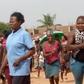 Young girls running to Narayi primary school to collect their share of foodstuffs being distributed to vulnerable people by the Kaduna State Government. [NAN]
