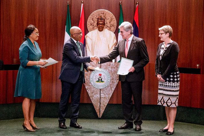 President Muhammadu Buhari presided over Signing of Implementation Agreement for the Nigeria Electrification Roadmap NER), a partnership beween the Nigerian & German Govts & Siemens AG of Germany, to upgrade Nigeria’s Power Transmission & Distribution ...