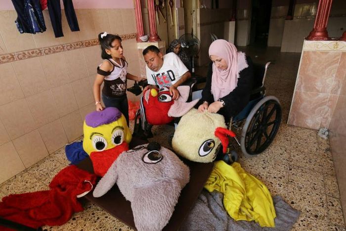 Nihad and his wife Zeinab generate a modest income by selling the dolls and by sending costumed performers to nurseries and schools