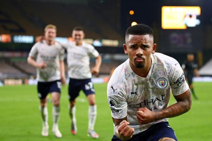 Manchester City striker Gabriel Jesus scored against Wolves