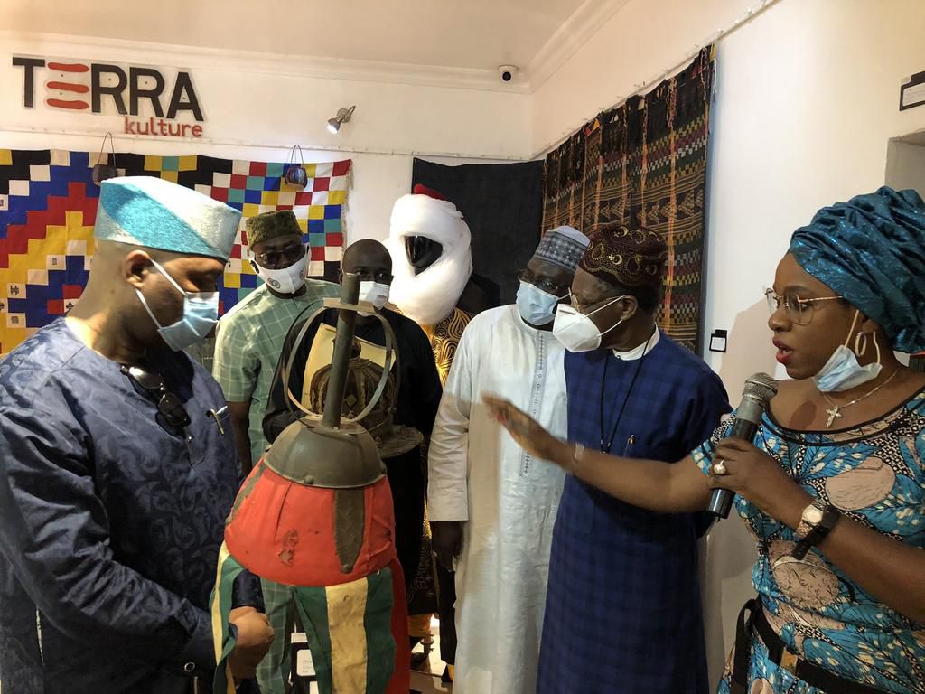 Minister of Information and Culture, Alhaji Lai Mohammed at the fashion exhibition in Lagos to celebrate Nigeria @60.  [Twitter/@FMICNigeria]