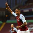 Aston Villa defender Ezri Konsa celebrates scoring the winner against Sheffield United